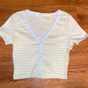 Blue and yellow striped XS Levi’s crop top